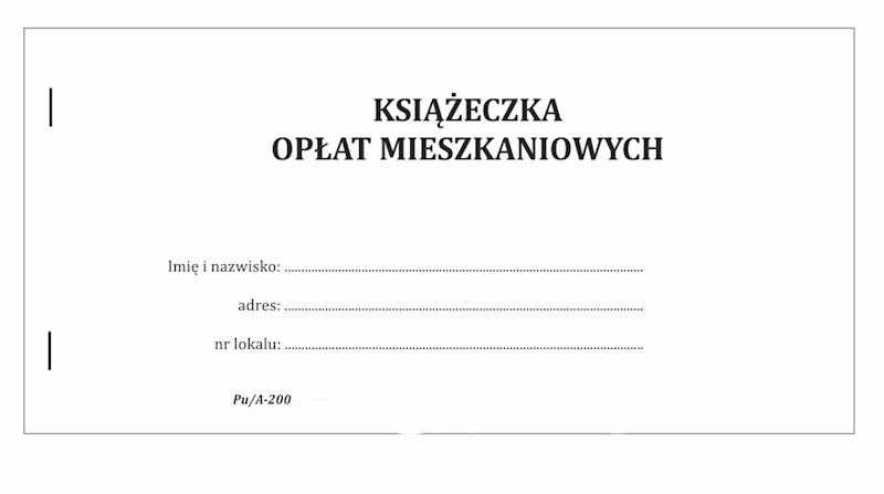 Książeczka opłat mieszkaniowych Pu/A-200