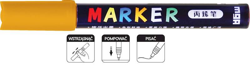 Marker akrylowy 1-2mm żółty medium S404 M&G