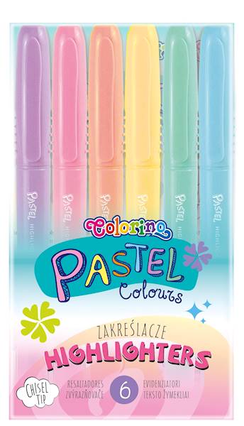 Zakreślacz kpl. (6szt) Pastel COLORINO