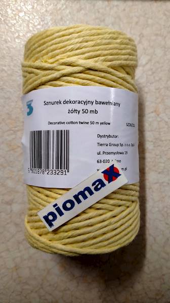 Sznurek techniczny 50mb pastel żółty TRES