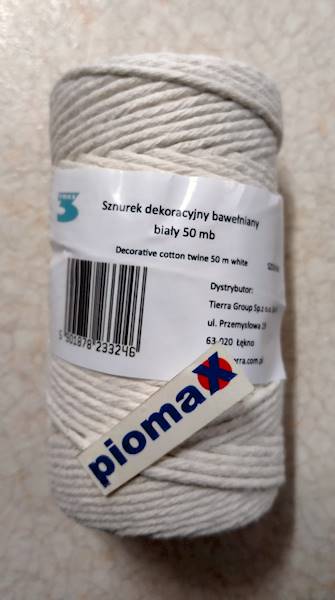 Sznurek techniczny 50mb  biały TRES
