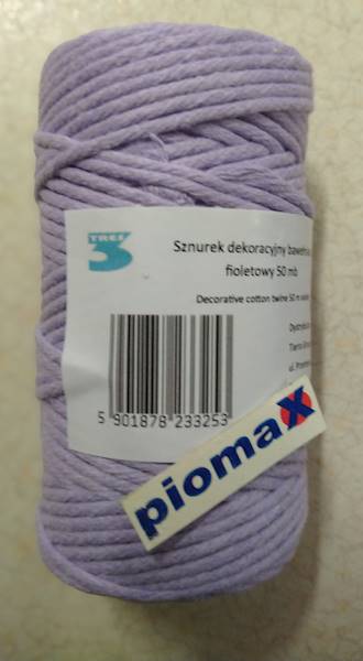 Sznurek techniczny 50mb pastel fioletowy TRES