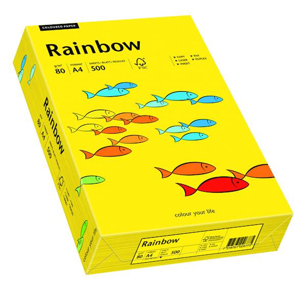 Papier ksero A4/ 80g RAINBOW żółty ciemny (R18)
