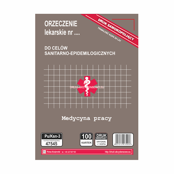 Orzeczenie lekarskie do celów sanit-epide Pu/Ksn-3