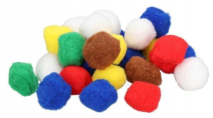 Pompony 5cm. mix kolorów 30szt.