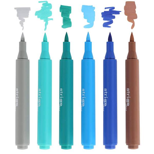 Marker akrylowy Brush  6 kol STRIGO  SSC436