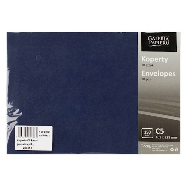 Koperta kol. C5 150g/10szt PEARL granatowa 280655