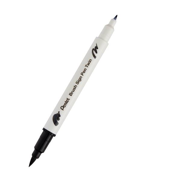Pisak pędzelkowy PENTEL Brush czarny dwustr. T101