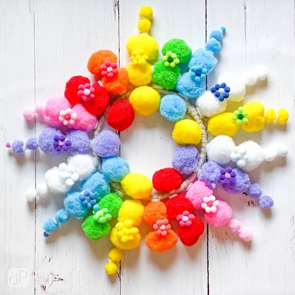 Pompony poliestrowe  1cm mix różowy 120szt
