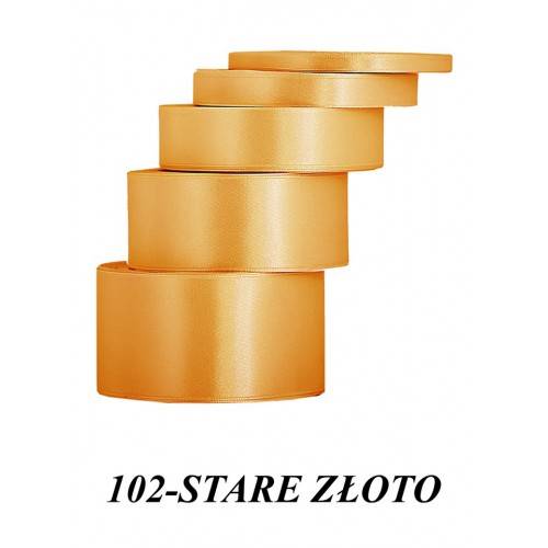 Wstążka mat. satynowa 12mm/32m złoto stare