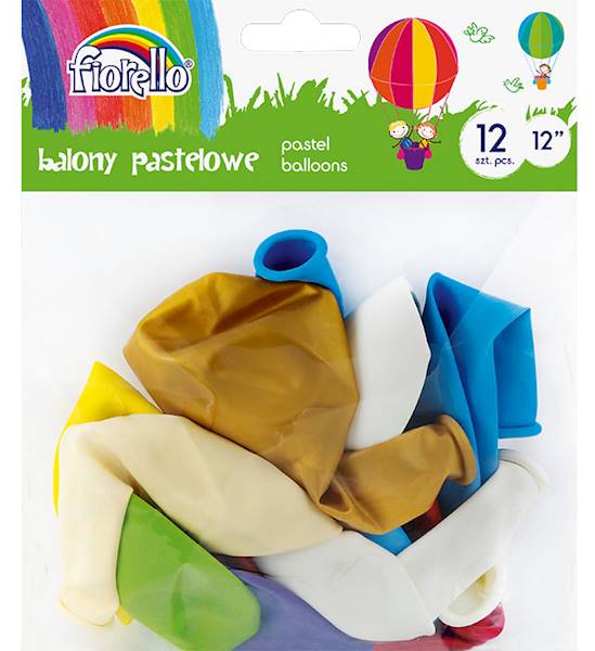 Balony 12szt mix pastelowe