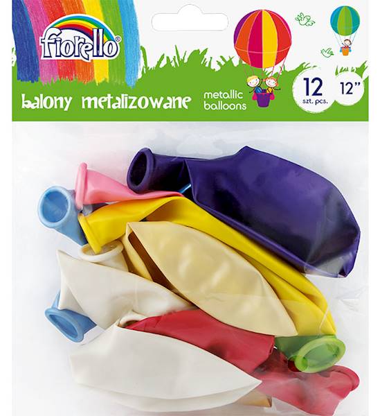 Balony 12szt mix metaliczne