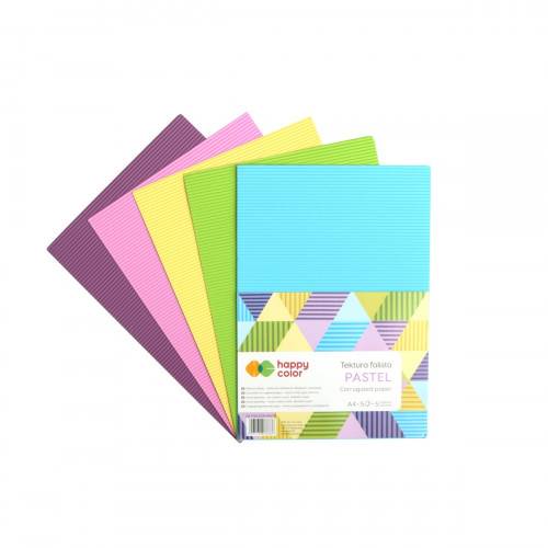 Karton falisty A4 pastel (5szt) Happy Color