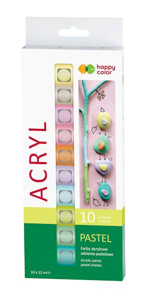 Farby akrylowe 12kol 12ml. pastel Happy Color