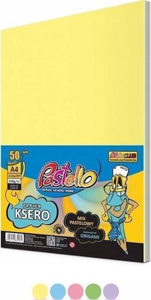 Papier ksero A4/160g mix/pastel 50ark PASTELLO