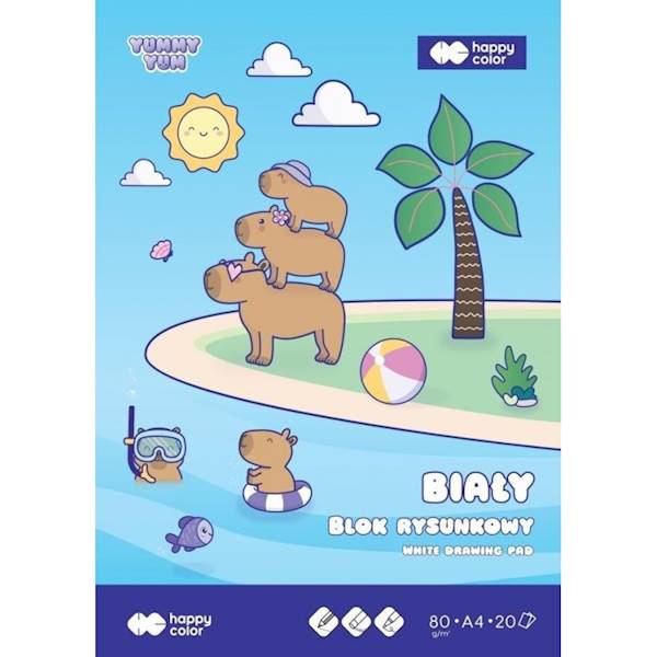 Blok rysunkowy A4 biały  80g/20k 