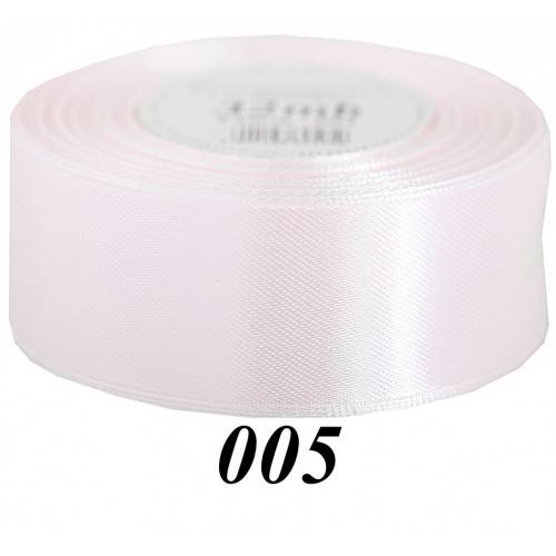Wstążka mat. satynowa 50mm/32m biała pudrowa
