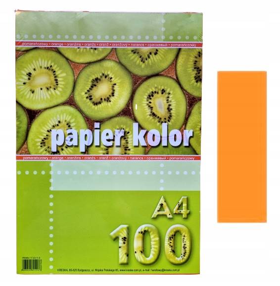 Papier ksero A4/80g 100 ark. pomarańczowy