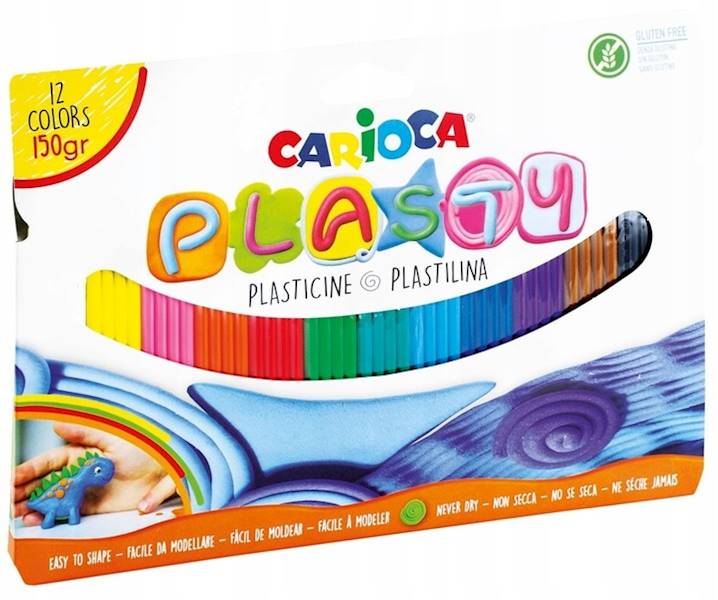 Plastelina 12 kol  CARIOCA 150g.