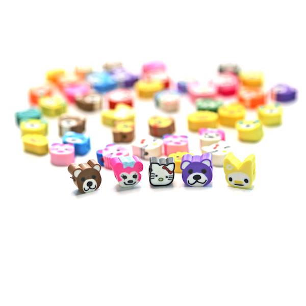 Koraliki polimerowe zwierzątka 1cm. 48szt.