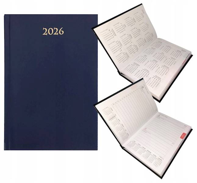 Kalendarz A5 książkowy granatowy