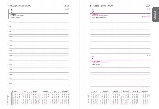 Kalendarz A5 książkowy granatowy