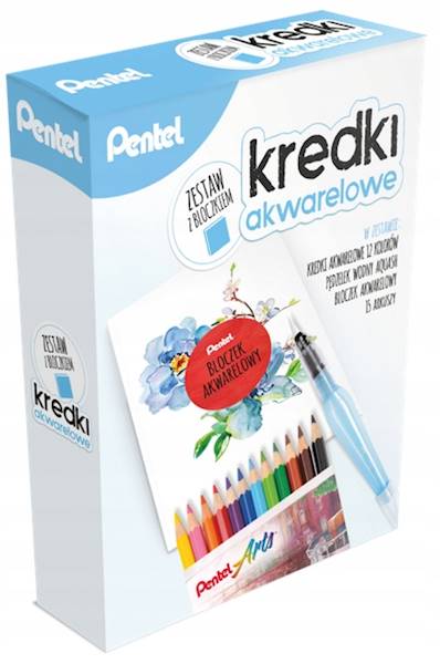 Kredki 12 kol akwarelowe zestaw PENTEL