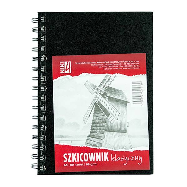 Blok szkicowy A5 98g.80k spirala na dł. boku K i N