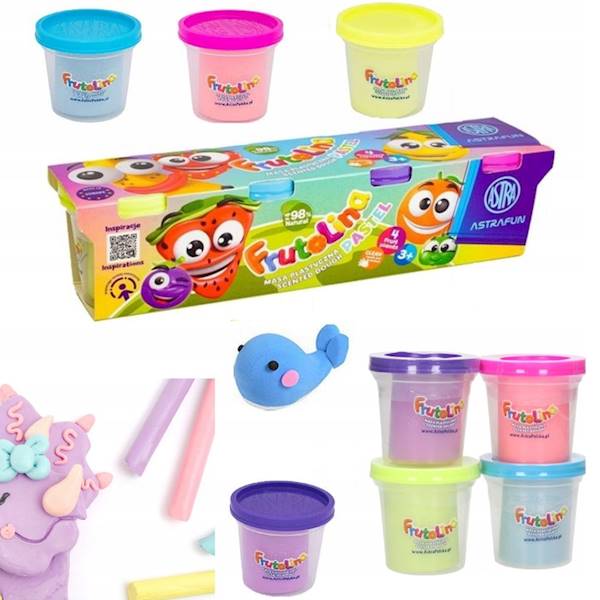 Masa plastyczna  4 kol Frutolina Pastel ASTRA