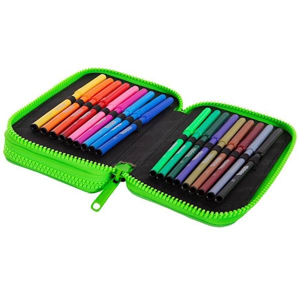 Piórnik podwójny z wyposażeniem