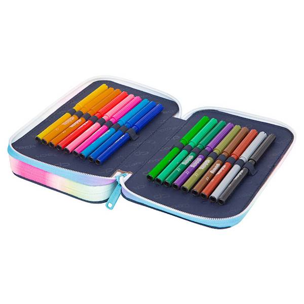 Piórnik podwójny z wyposażeniem