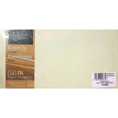 Koperta kol. DL kremowa prążkowana (10 sztuk)