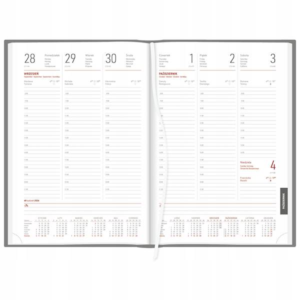 Kalendarz A4 tygodniowy granatowy 