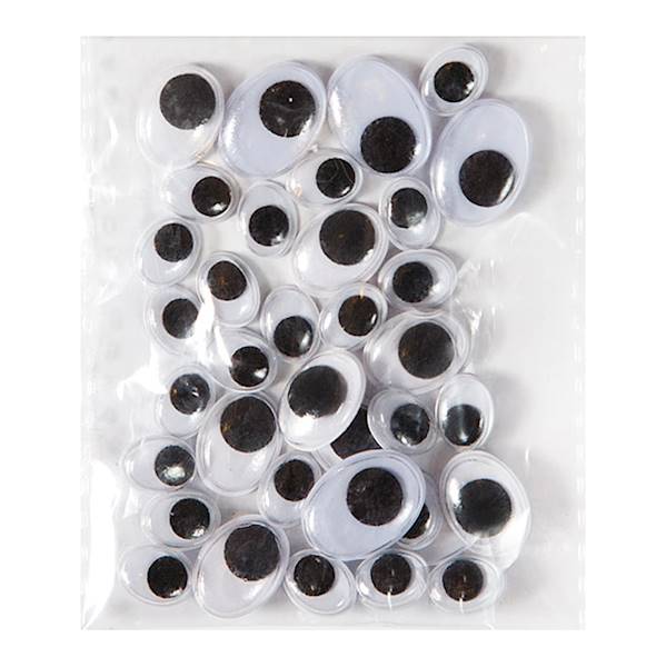 Ruchome oczka owalne MIX 36szt samoprzylepne