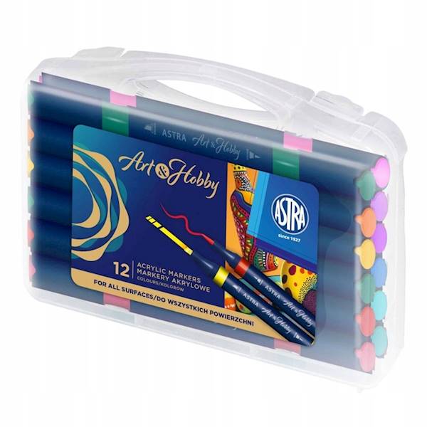 Marker akrylowy dwustronny 12kol. ASTRA