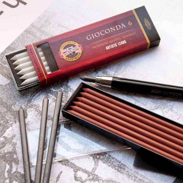 Grafit 5,6mm pastela biała 6szt.