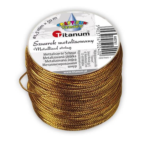 Sznurek metalizowany złoty