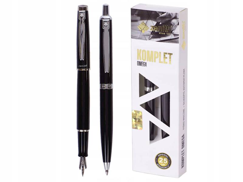 Pióro wieczne + długopis ZENITH czarne