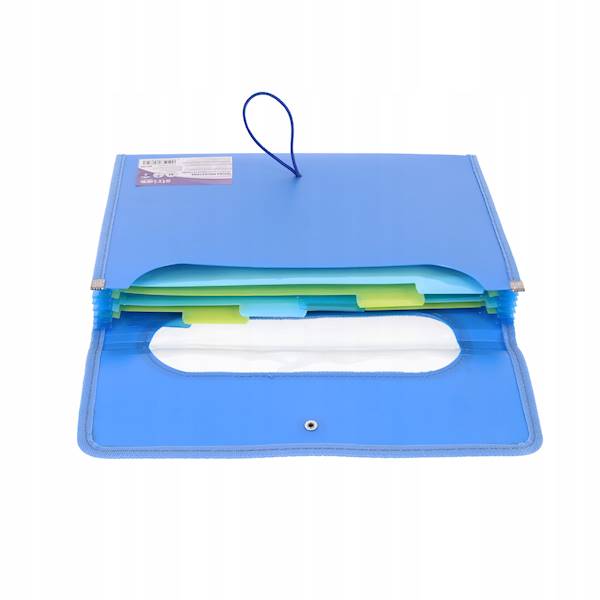 Teczka harmon. A4/ 6 niebieska z gumką STRIGO 