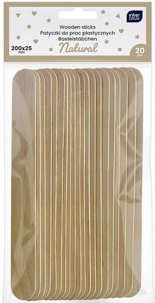 Patyczki/szpatułki drewniane 20szt. 200x25mm
