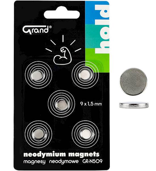Magnesy neodymowe 5szt. 9x1,5mm