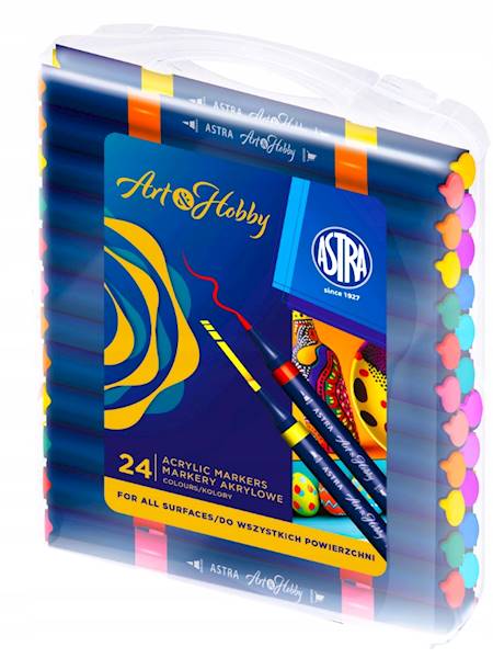 Marker akrylowy dwustronny 24kol. ASTRA