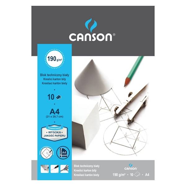 Blok techniczny A4 biały 