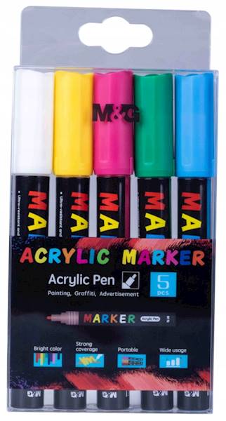 Marker akrylowy  5 kol M&G