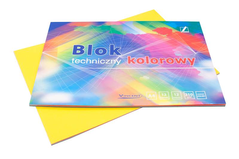 Blok techniczny A4 kolor 210g/12k KRESKA