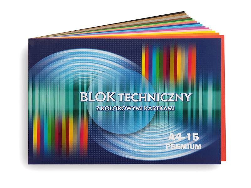 Blok techniczny A4 kolor 170g/15k Premium KRESKA