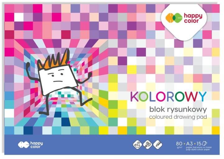 Blok rysunkowy A3 kolor 15k. Happy Color