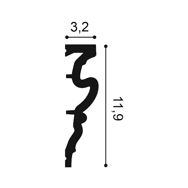 LISTWA ORAC DX170-2300 2,3M (3,2X11,9CM)