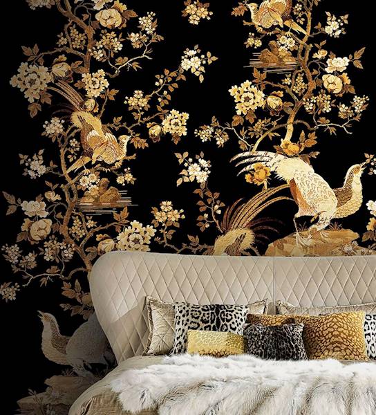 TAPETA ROBERTO CAVALLI HOME NO 8 RC 19118 MURAL GOLD TREE WINYL 300x300 cm