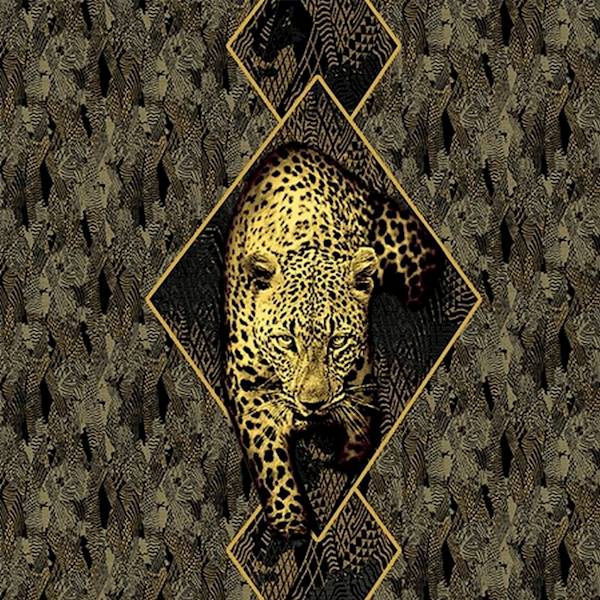 TAPETA ROBERTO CAVALLI HOME NO 8 RC 19120 MURAL GOLD LEOPARD WINYL